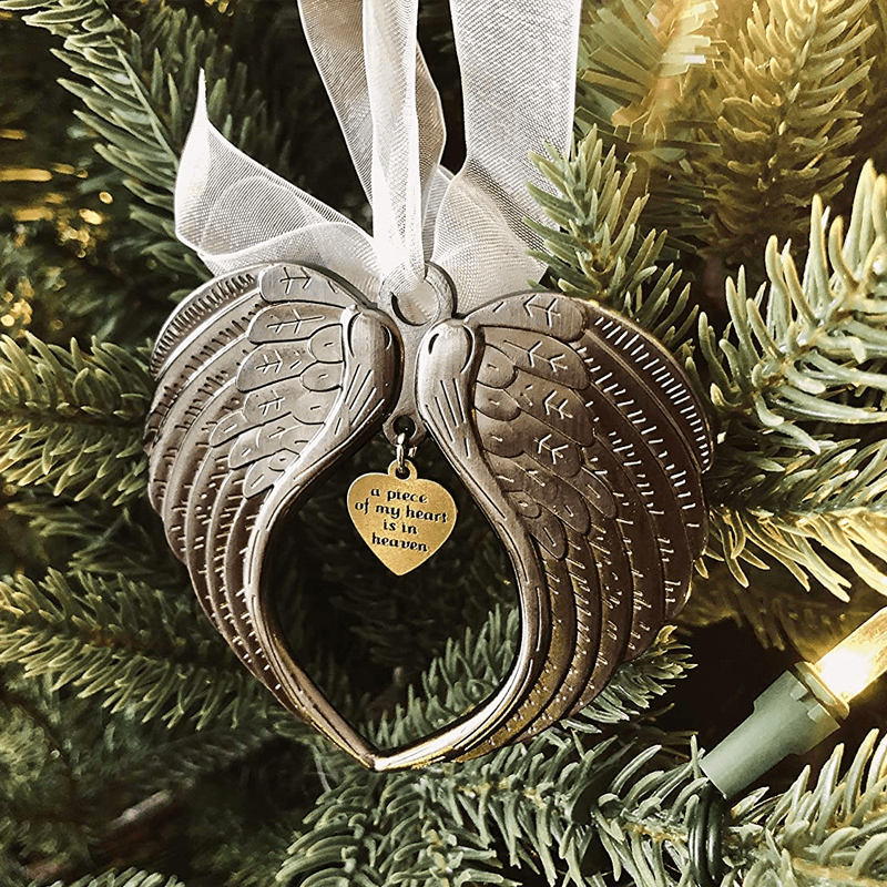 Brehn | 🎄Weihnachtsbaum-Memorial-Ornamente Engel Flügel Glocken Anhänger Hänge-Dekoration