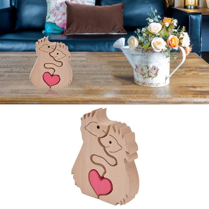 Brehn | Niedliche Tierfamilien-Ornament, Holz-Puzzle-Figur - 🎁Liebesgeschenk