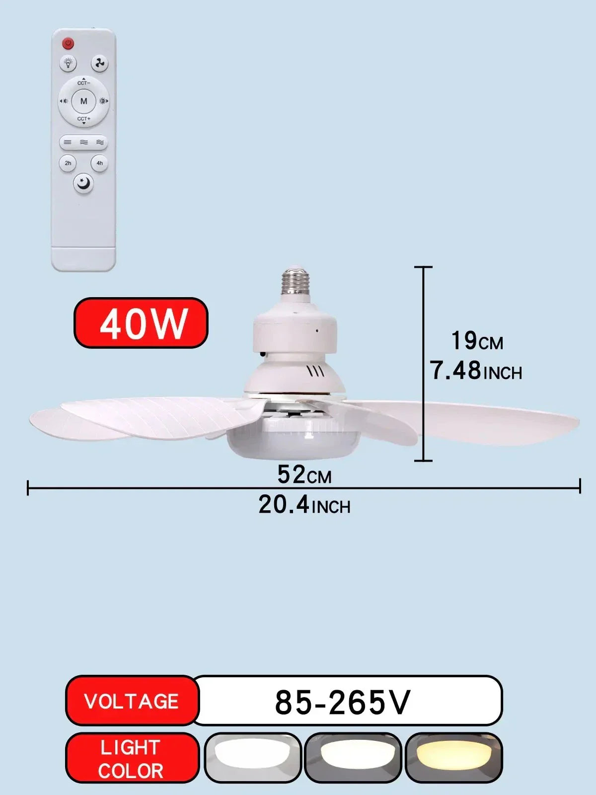 Deckenventilator LED mit Fernbedienung und dimmbaren Licht | Brehn