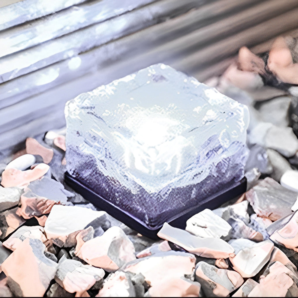 Square Creative Ice ock LED Waterproof Smart Solar Outdoor Lighting
