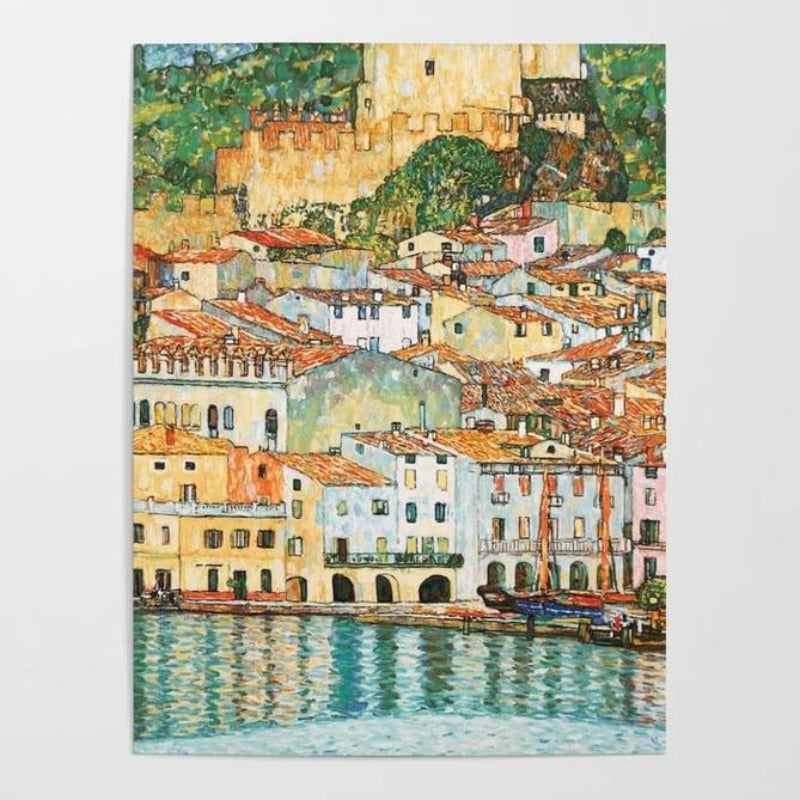 Malcesine am See - Leinwand Wandkunst Malerei