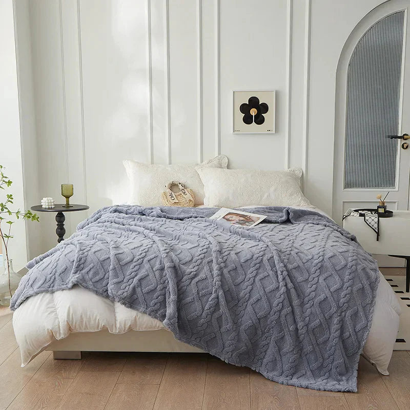 Brehn | Wendbare Dicke Lammwoll-Decke - CozyLuxe