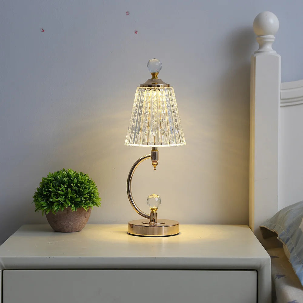Brehn | Vintage Kristall Tischlampe - Elegante Vintage Kristall Tischlampe für eine bezaubernde Atmosphäre