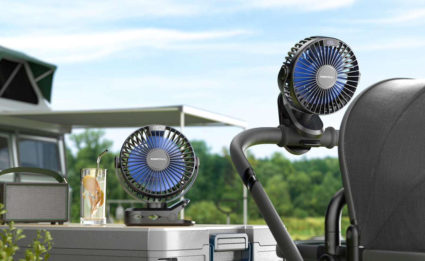 Tragbarer Clip-On Ventilator - Batteriebetriebener Kinderwagenventilator | Brehn