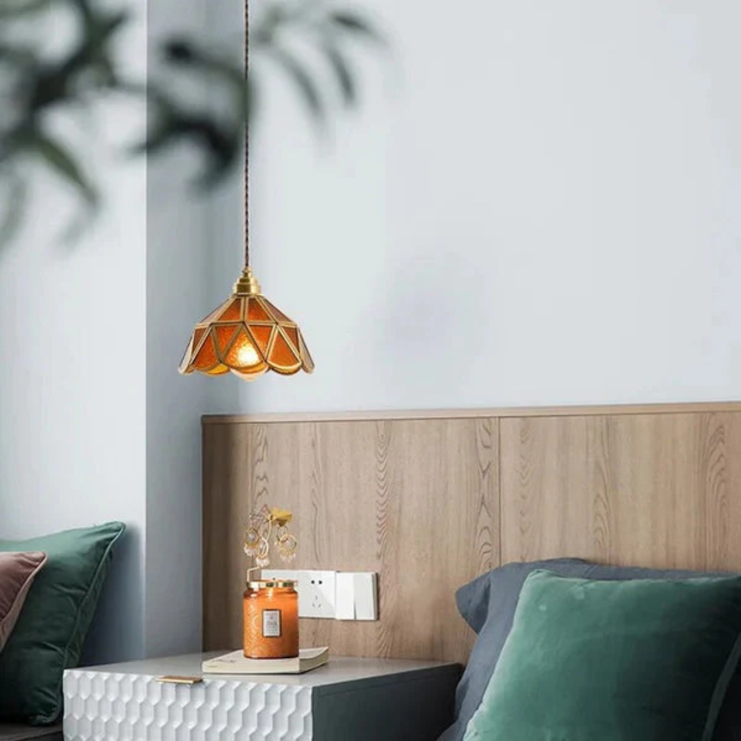 Brehn | Design Pendelleuchte Buntglas