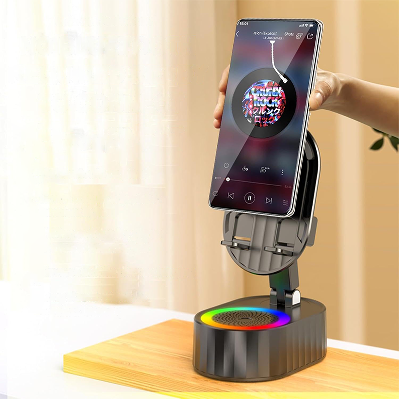 Brehn | 360° einstellbarer Handy-Ständer mit integriertem Bluetooth-Lautsprecher