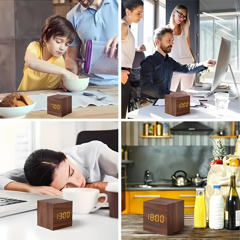 Moderner Würfel LED-Alarmuhr