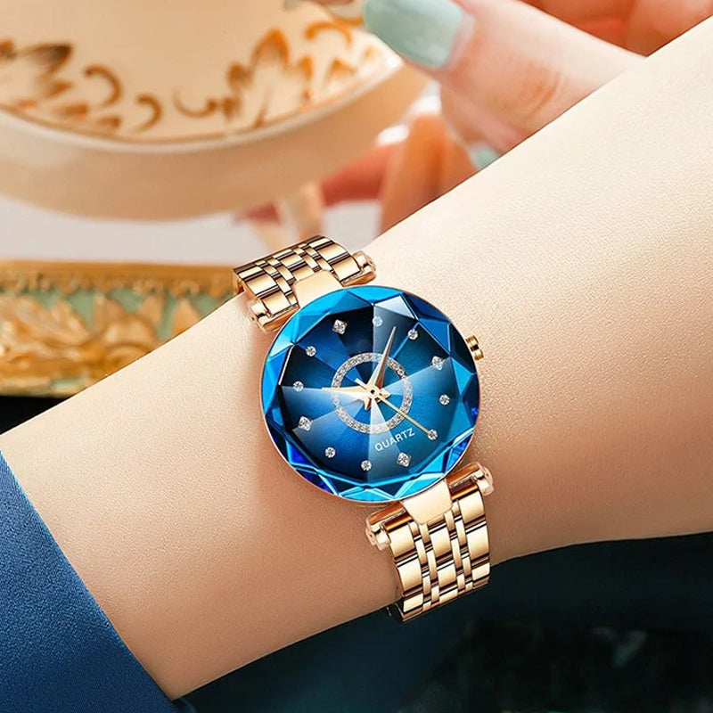Brehn | Starry Diamond Zifferblatt Damen Wasserdichte Uhr
