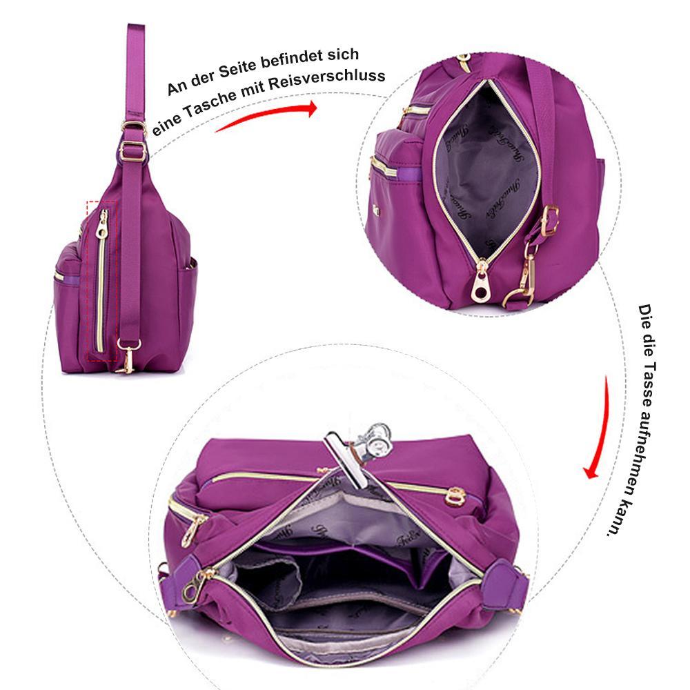 Tasche mit doppelten Reißverschlüsse, Rucksack, Handtasche und Umhängetasche | Brehn