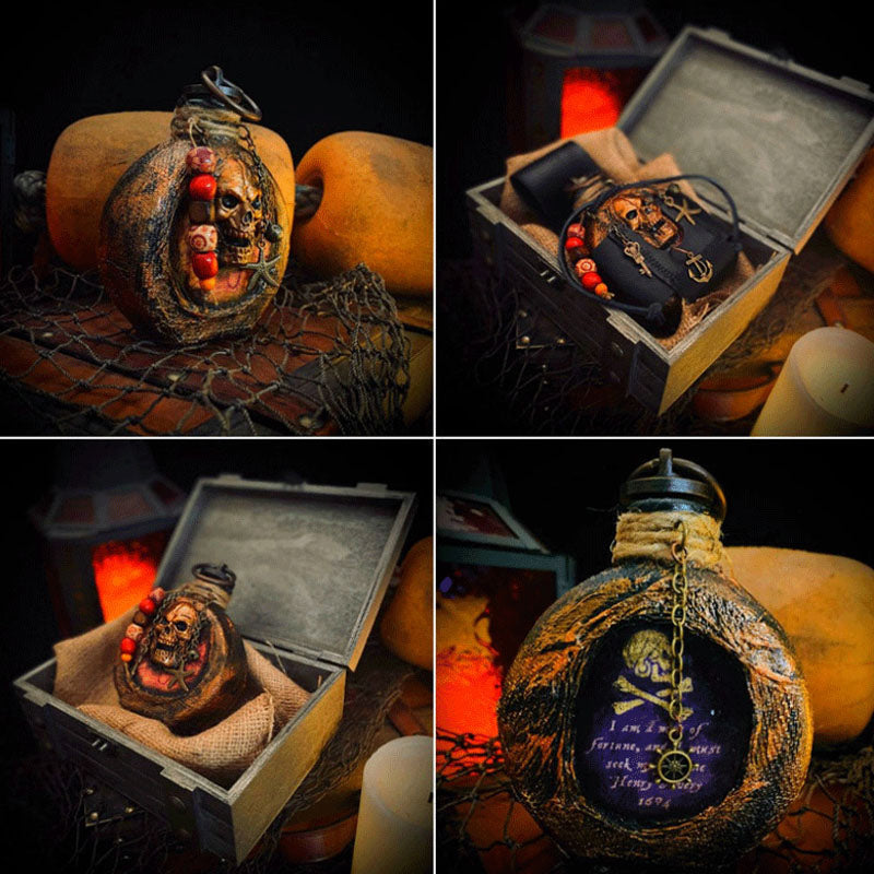 Skull Pirate Rum Flasche aus Harz | Brehn