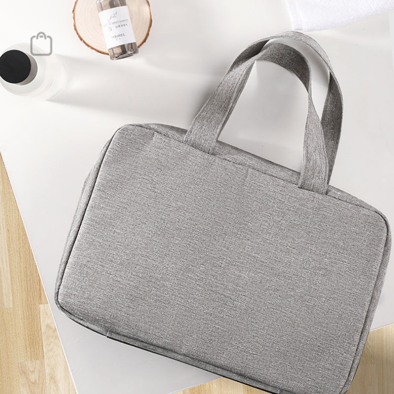 Brehn | Travelique Reise-Kosmetik-Organizer | Kompakt & Wasserabweisend | Mit 4 Fächern & 360° Haken | Für Damen & Herren