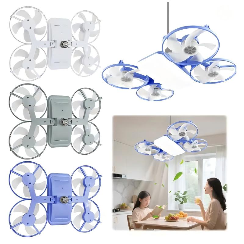 Moderner Deckenventilator mit vier Blättern und Licht | Brehn