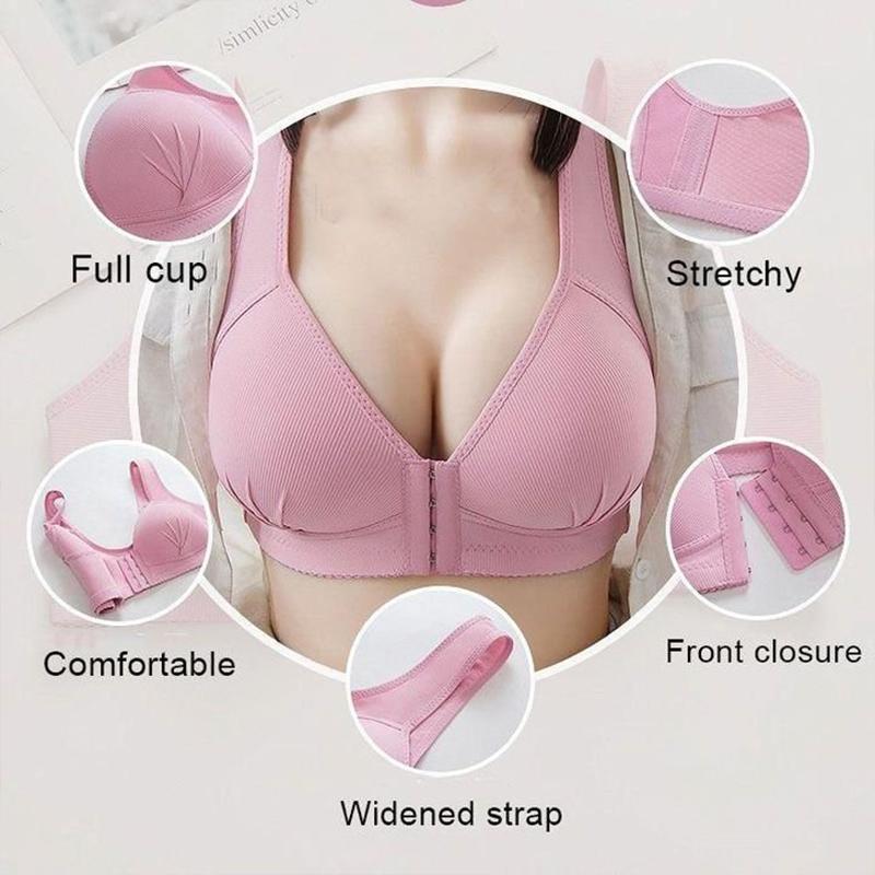 Plus-Size-BH mit Vorderverschluss, elastischem Bund und Push-up-Komfortfunktion