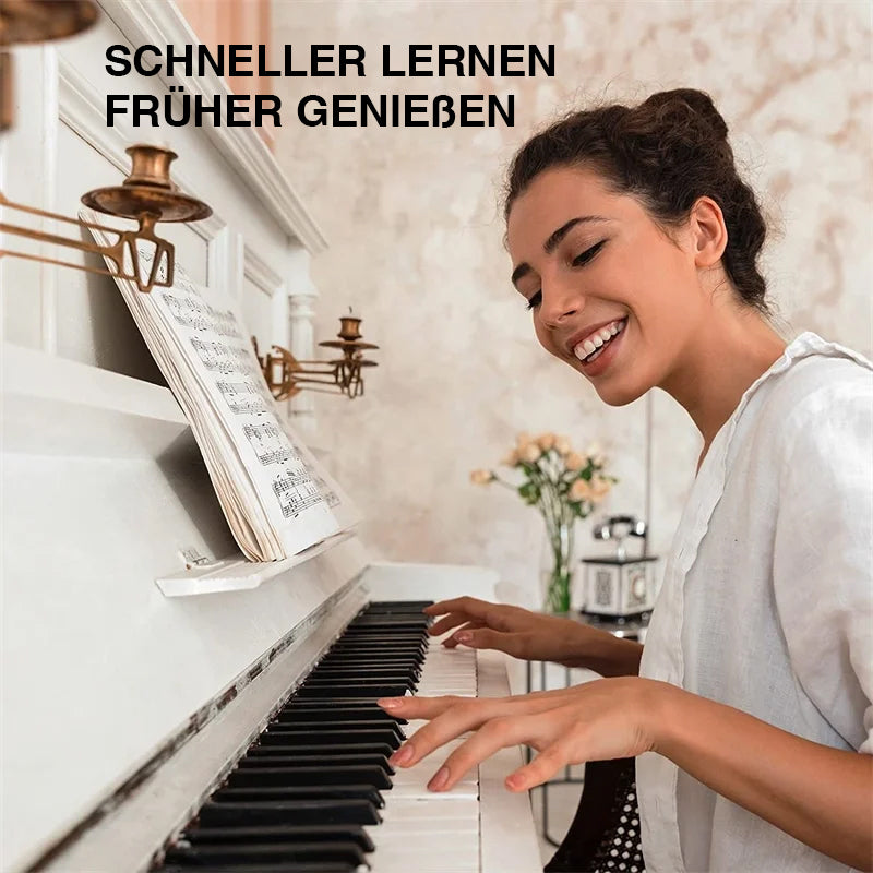 Brehn | Klavier-Notenetiketten aus Silikon | Abnehmbares Lehrmittel für 88 Tasten | Duales Notensystem (Violin- & Bassschlüssel) | Rückstandsfrei & Wiederverwendbar | Für Klavier & E-Piano