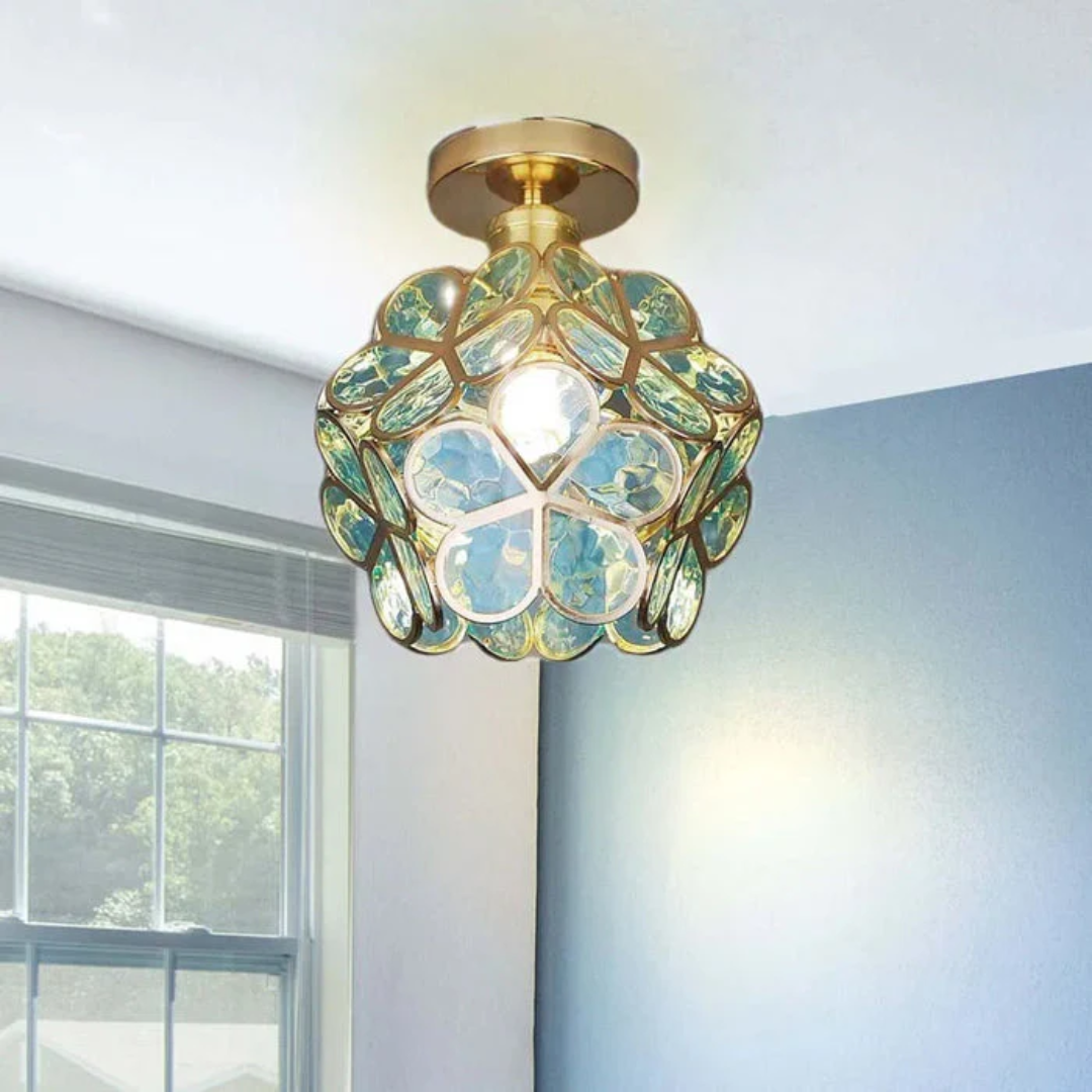 Brehn | Luxus Glas Blumen Deckenleuchte