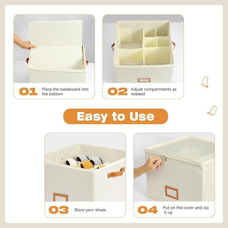 Brehn | Zusammenklappbare Schuh-Organizer-Box mit transparentem Deckel