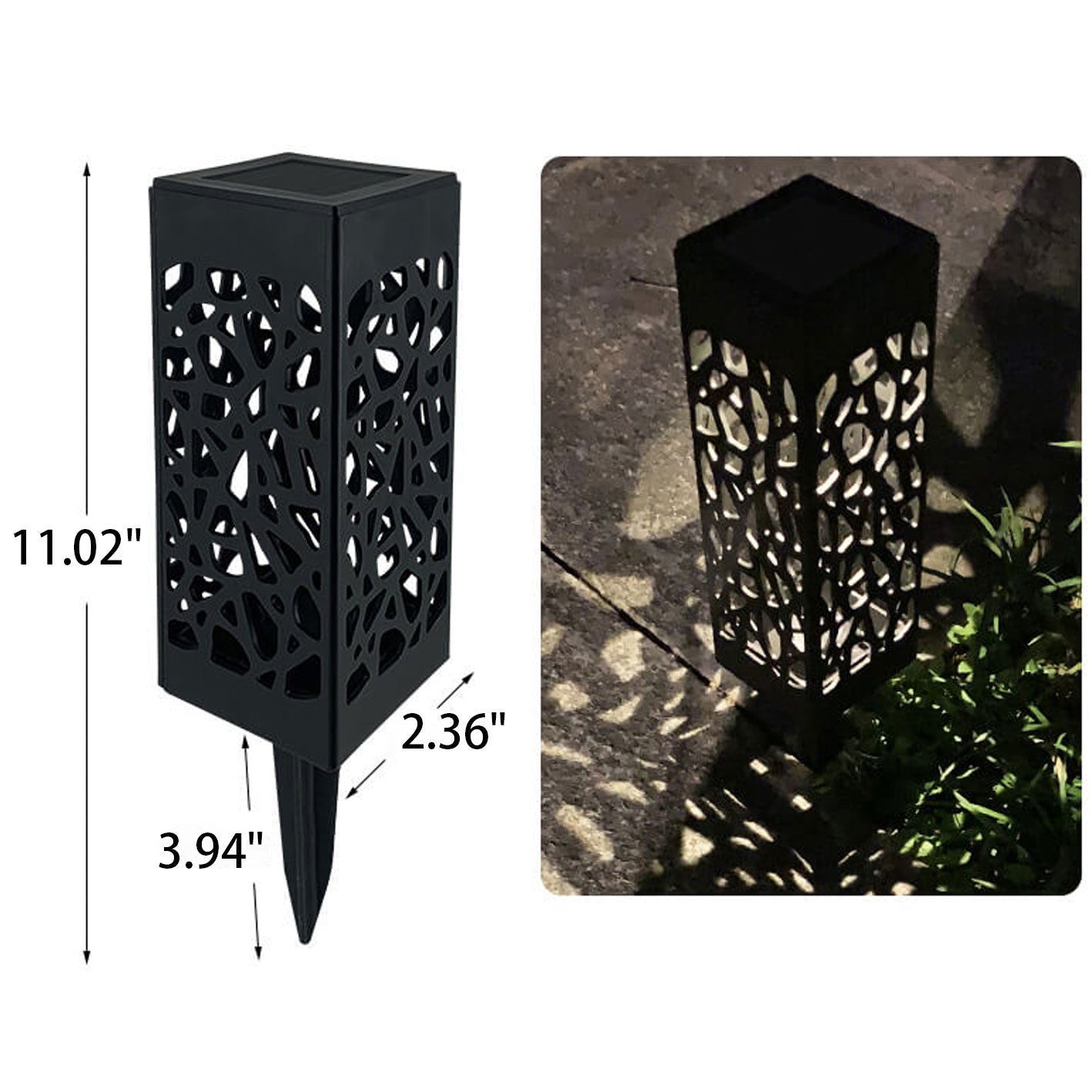 Kreatives Hohles Quadrat Säule LED Außen Rasen Boden Einsetzen Landschaft Licht | Brehn