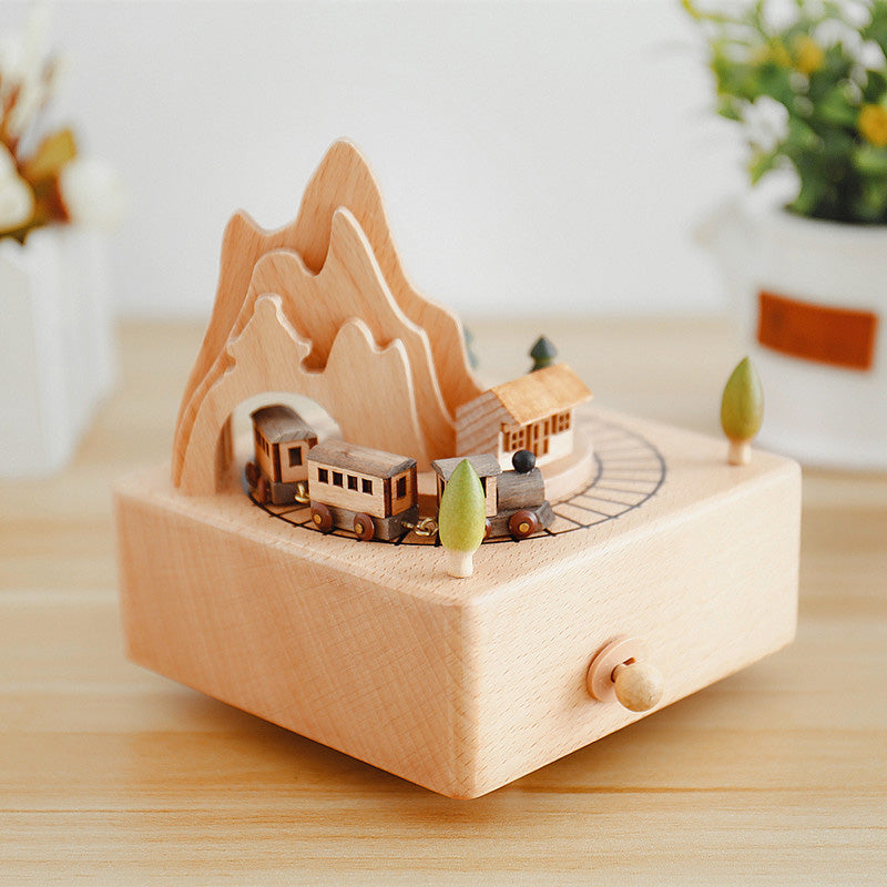 Handgefertigte drehbare Spieluhren aus Holz