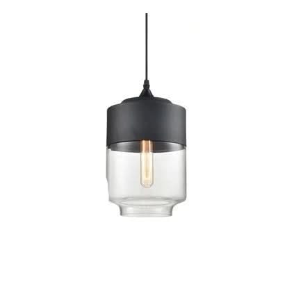 Handgeblasene Pendelleuchte aus Glas und Holz, verstellbar