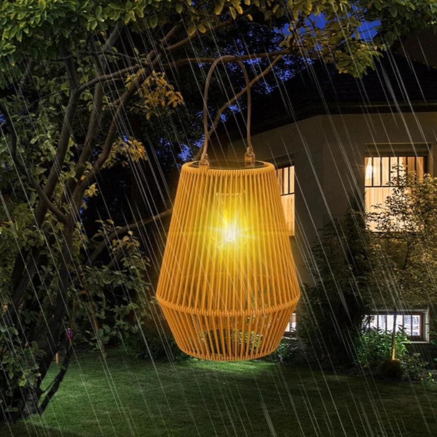 Brehn | Solar Außen Handgewebte Gartenlampen | Wasserdichte Landschaftsleuchte für Villa & Terrassendekoration - Alpho