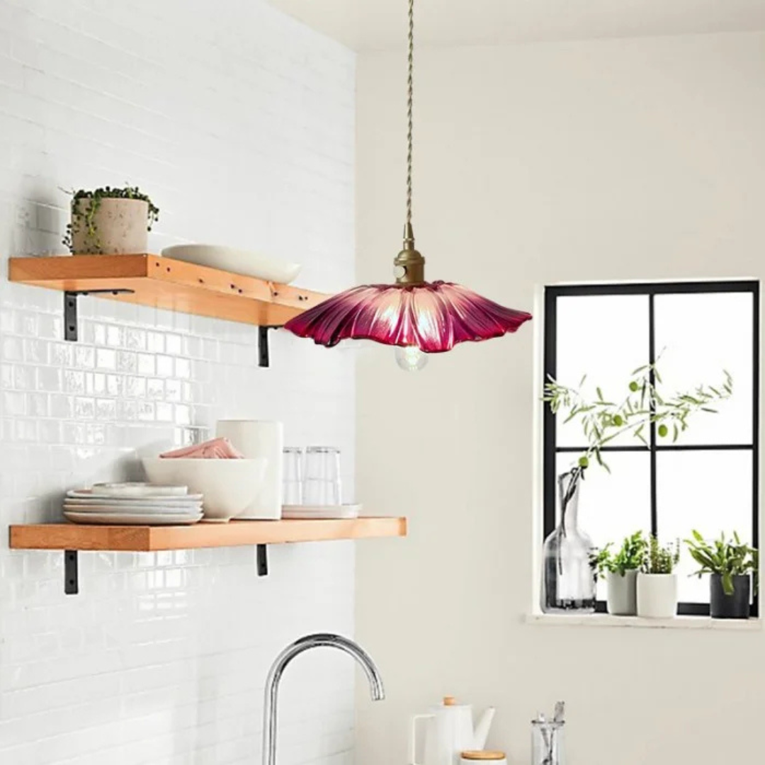 Brehn | Retro Lotus Glas Pendelleuchte