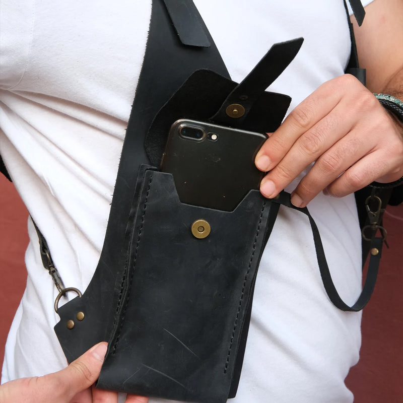 Mittelalterliche Steampunk-Retro-Schultertasche mit Schultergurt