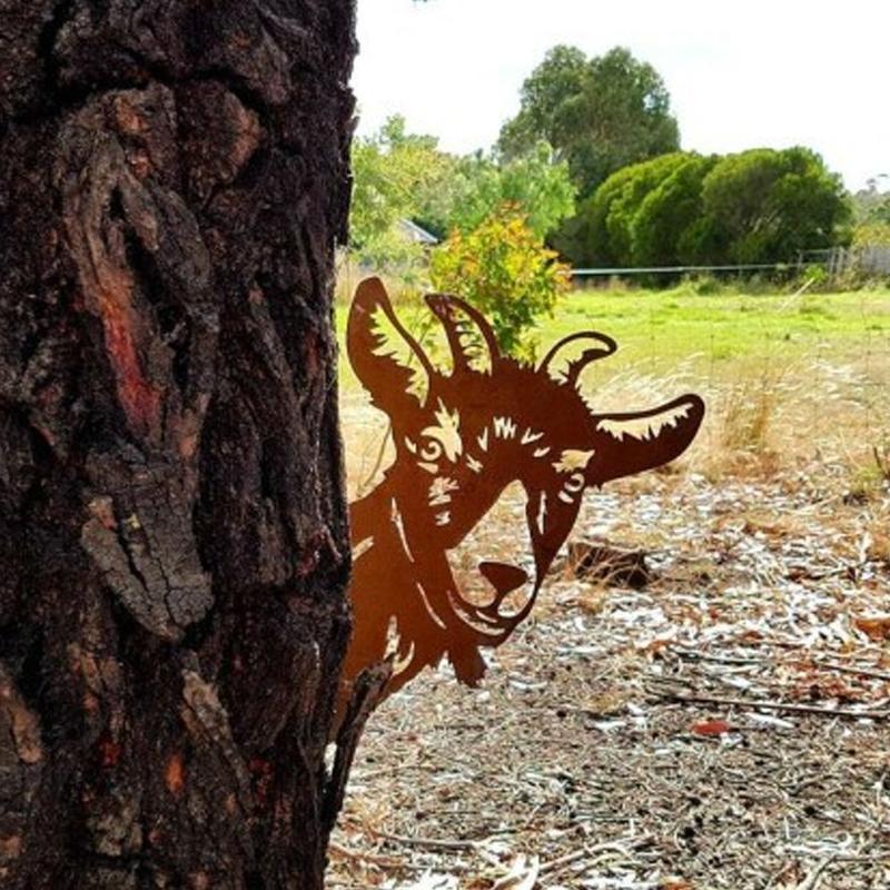 Brehn | Outdoor Garten Bauernhof Spionierender Ziegen Metall Kunstwerk Innen Dekoration