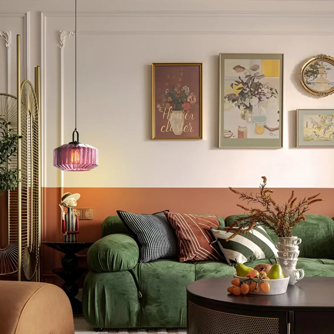 Brehn | Retro Farbige Glaspendelleuchte