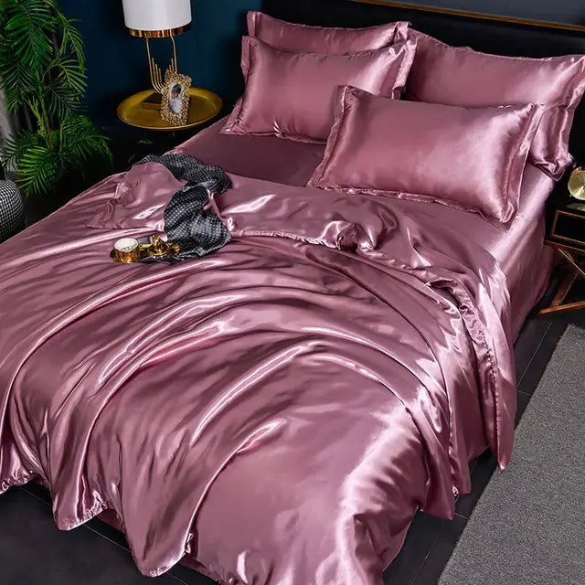Brehn | Luxus Einfarbig Satin Bettbezug - SilkSerenity