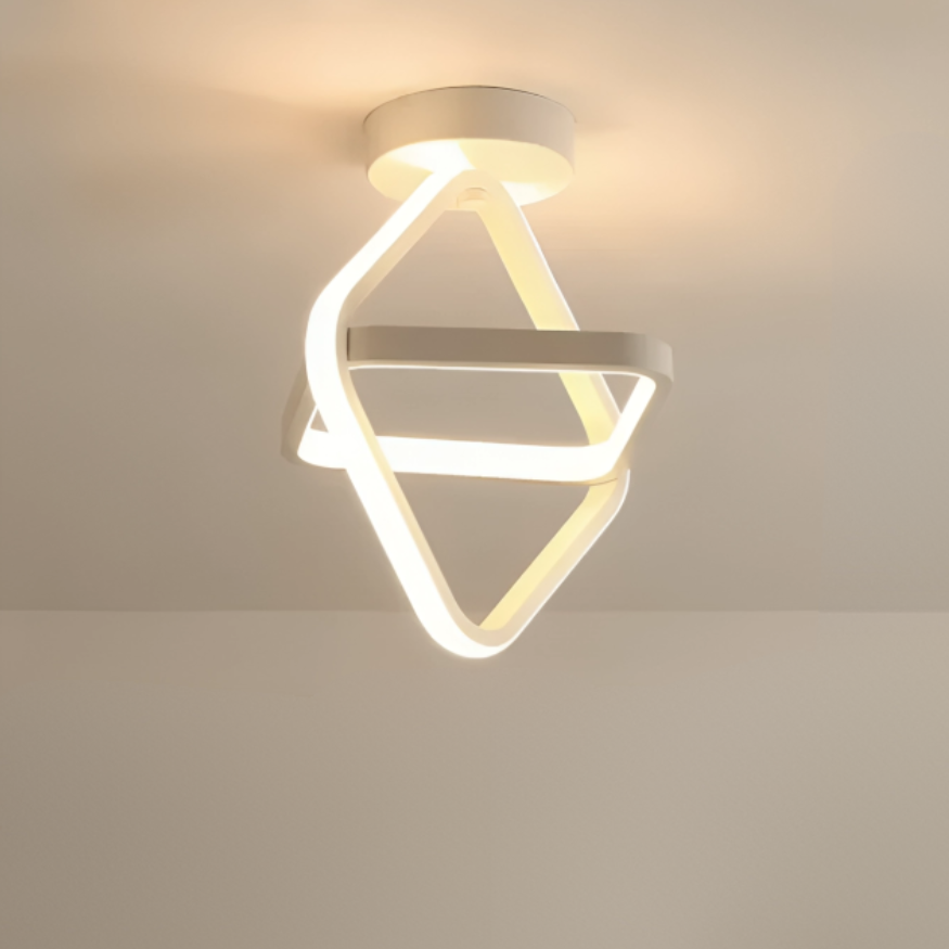 Moderne LED-Deckenlampe 18W | Kreatives Design mit 2 Ringen | Energieeffiziente Beleuchtung für Wohnzimmer & Büro 24 cm | Brehn