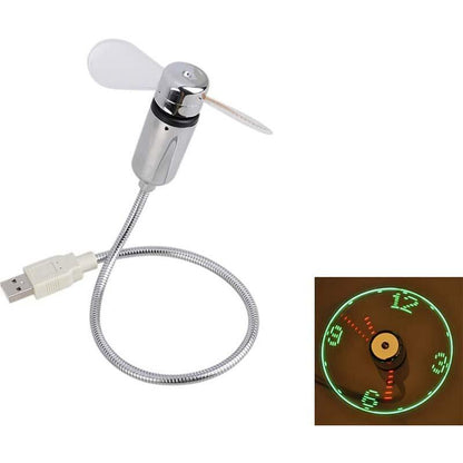 USB Ventilator mit LED-Uhrbeleuchtung | Brehn