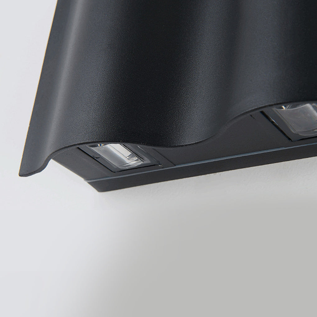 Moderne schwarze LED-Wandleuchte für den Außenbereich