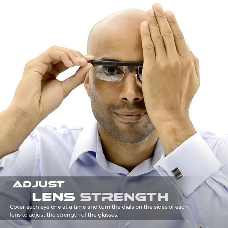 VisionShift Brille mit verstellbarem Fokus