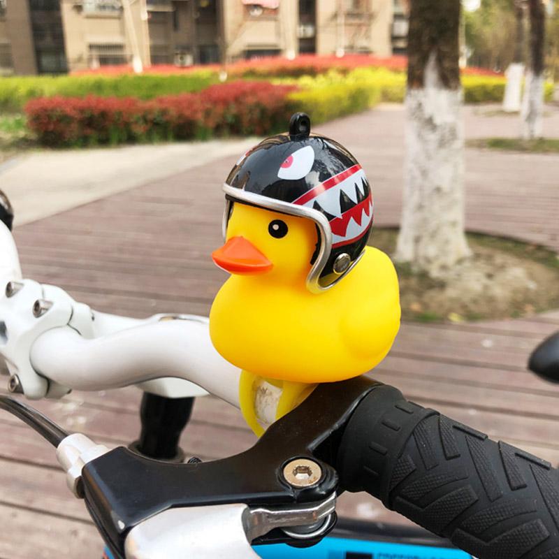 Kleine gelbe Fahrradklingel in Entenform