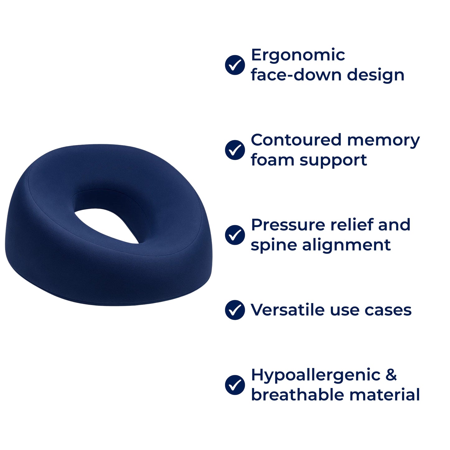 FaceEase | Face-Down-Kissen – Druckentlastungsunterstützung – Konturiertes Memory-Schaum – Ideal für Massage, Schönheit & Bauchschlaf Brehn
