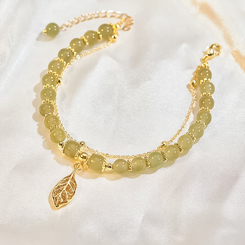 Brehn | Hetian Jade Blattgold Armband