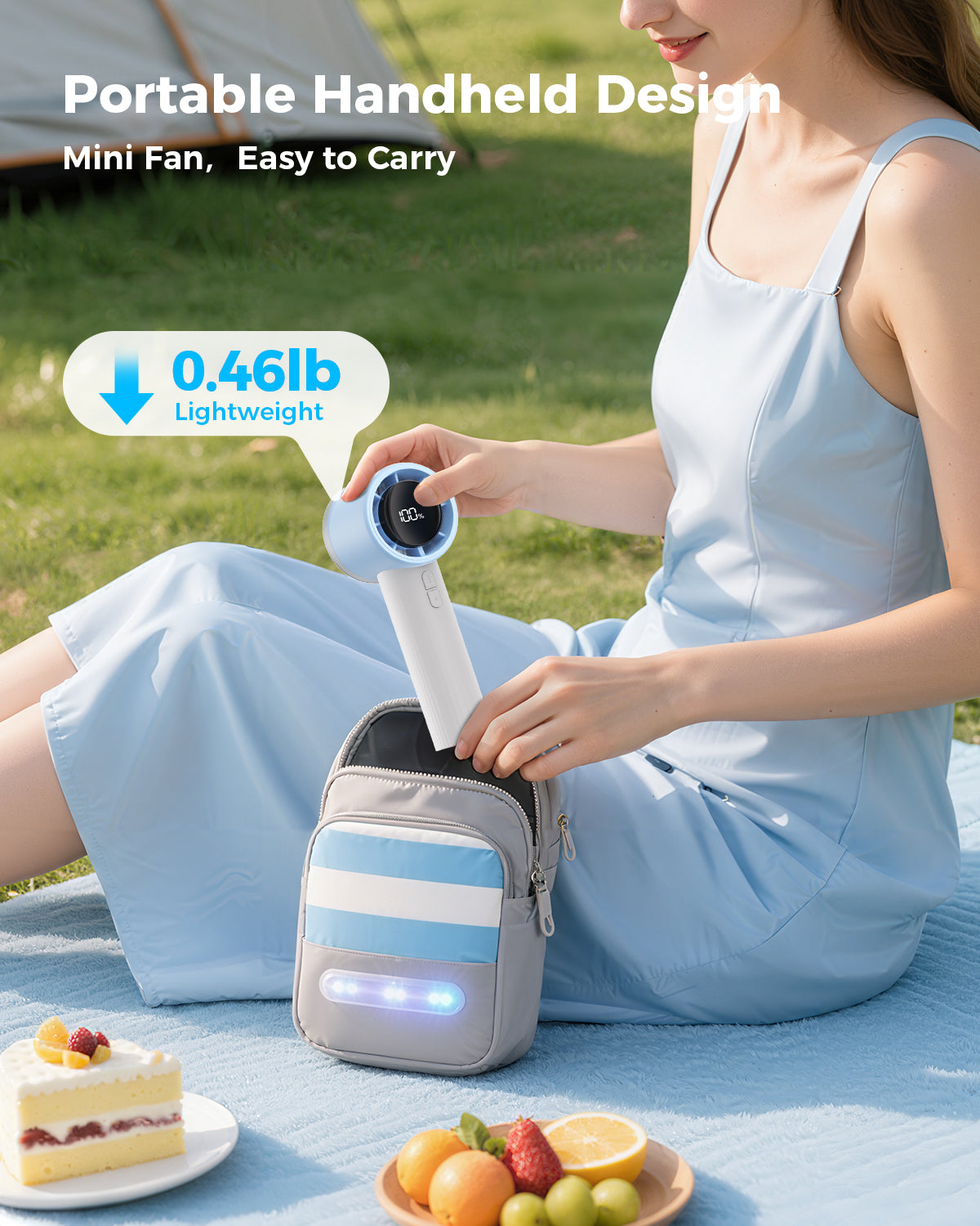 Tragbarer Hochgeschwindigkeits-Handheld-Turbo-Lüfter mit LED-Display | Brehn