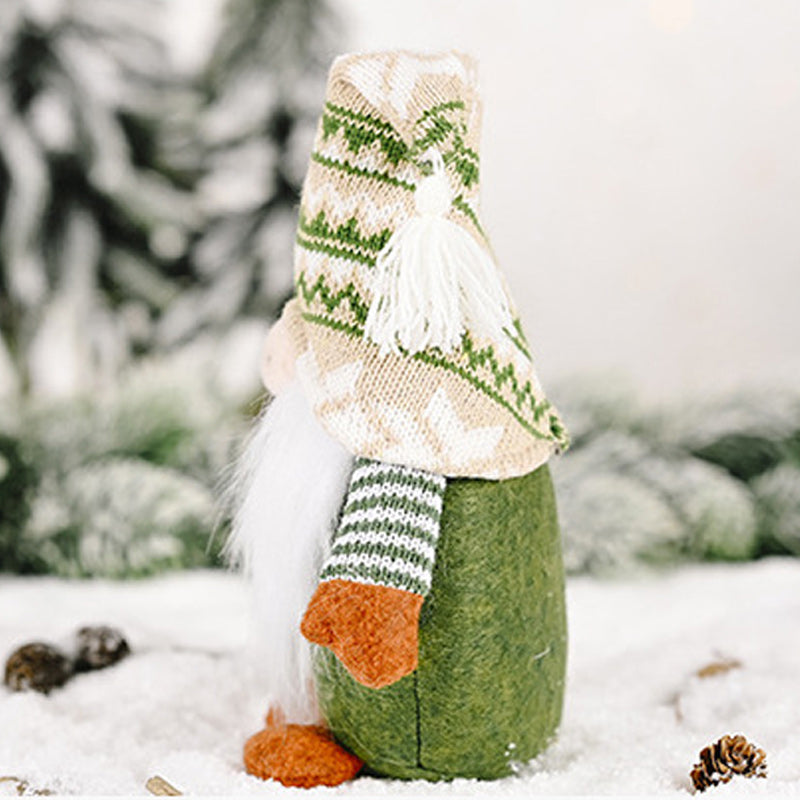 Brehn | Weihnachtsgrüne gesichtslose alte Mann-Elfenfigur