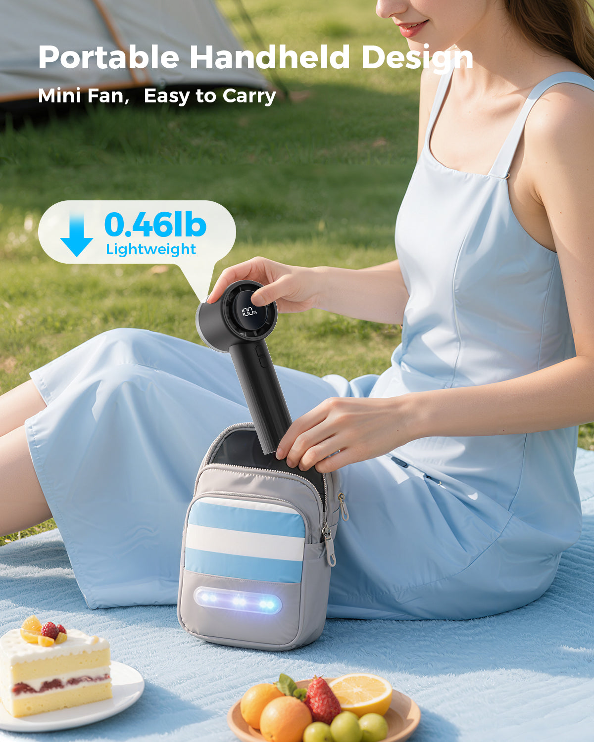 Tragbarer Hochgeschwindigkeits-Handheld-Turbo-Lüfter mit LED-Display | Brehn