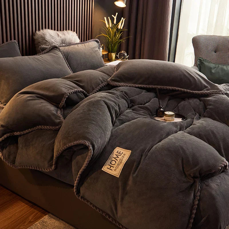 Brehn | Luxuriöses Samt-Fleece Bettbezug-Set - PlushHaven