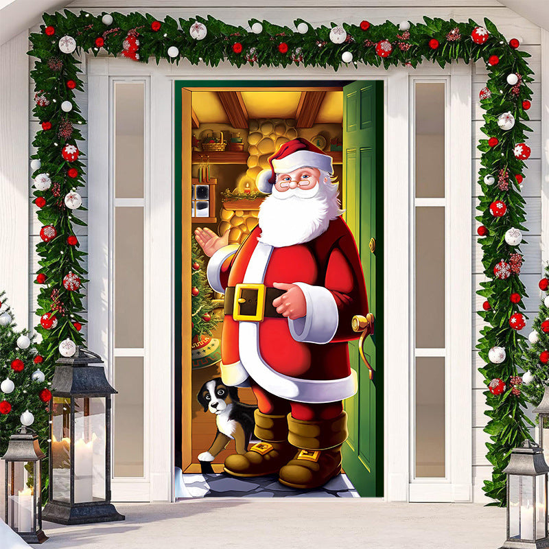 Brehn | Weihnachts Tür Banner, Weihnachtsmann Türabdeckung Feiertagsdekoration