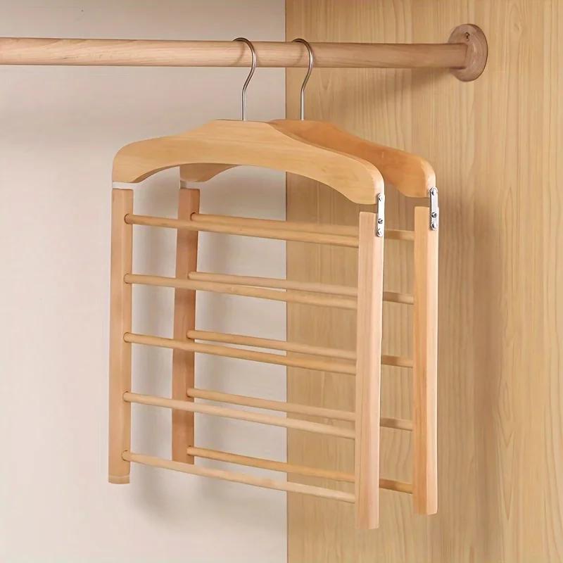 Holzkleiderbügel platzsparend mit robustem Metallhaken | Brehn