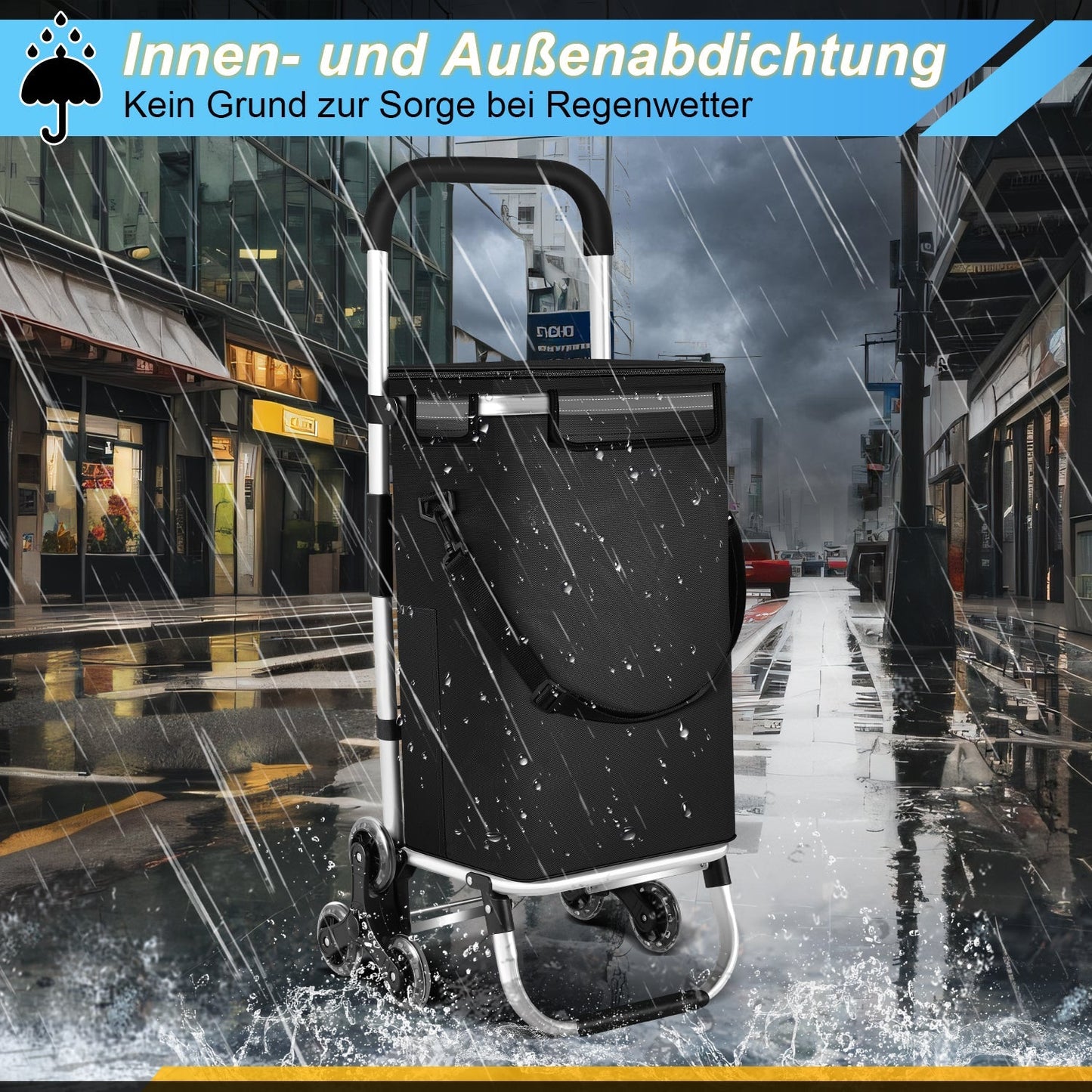 Einkaufstrolley Einkaufsroller Klappbar 40L | Brehn