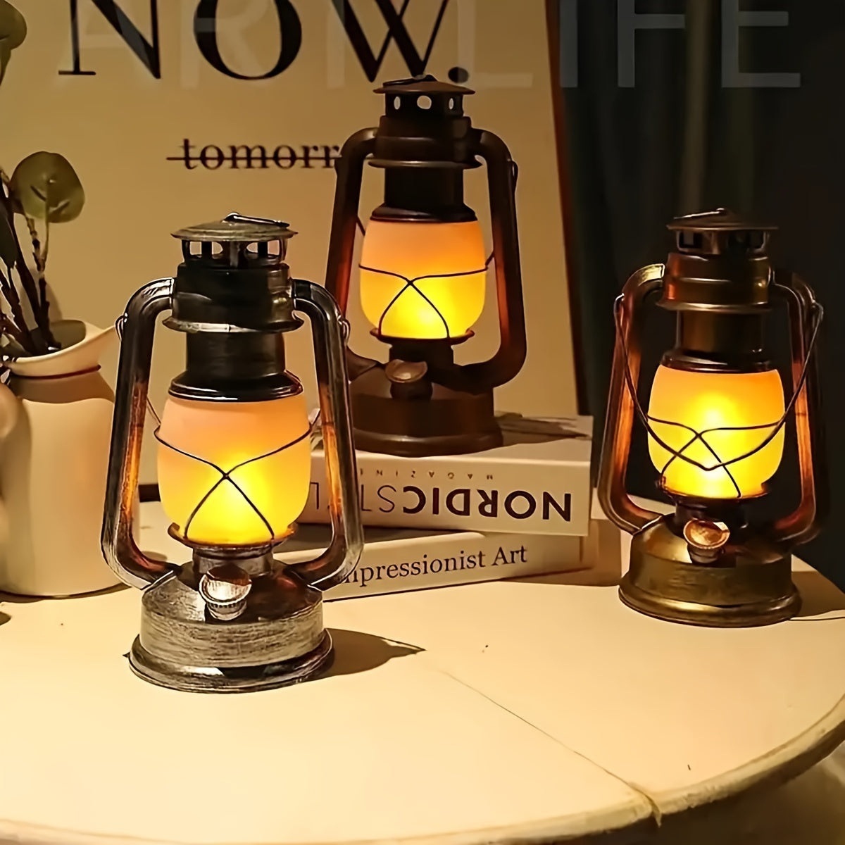 RetroGlow Laterne – Vintage LED Laterne mit Flammenlichteffekt | Brehn