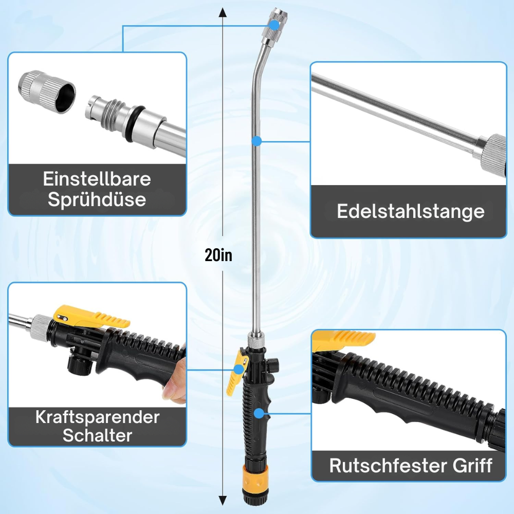 AquaForce 2-in-1 Hochdruckwasserpistole — Mach Schluss mit Schmutzstress und genieße mühelose Glanzmomente! | Brehn