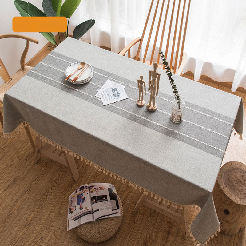 Wasserfeste, ölabweisende, rechteckige Tischdecke aus Baumwoll-Leinen-Mischgewebe, knitterfrei, für Küche, Esszimmer, Buffet und Party