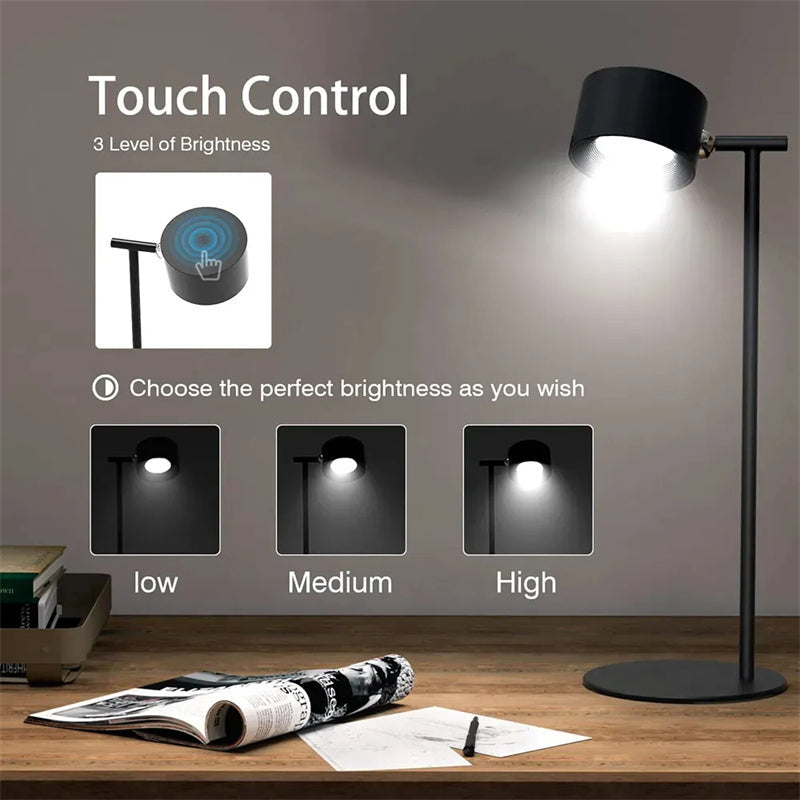 Berührungsempfindliche LED-Tischlampe mit magnetischem Sockel. | Brehn
