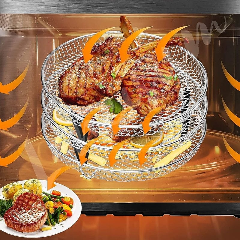 Brehn | 3-Schichten stapelbares Heißluftfritteusen-Rack