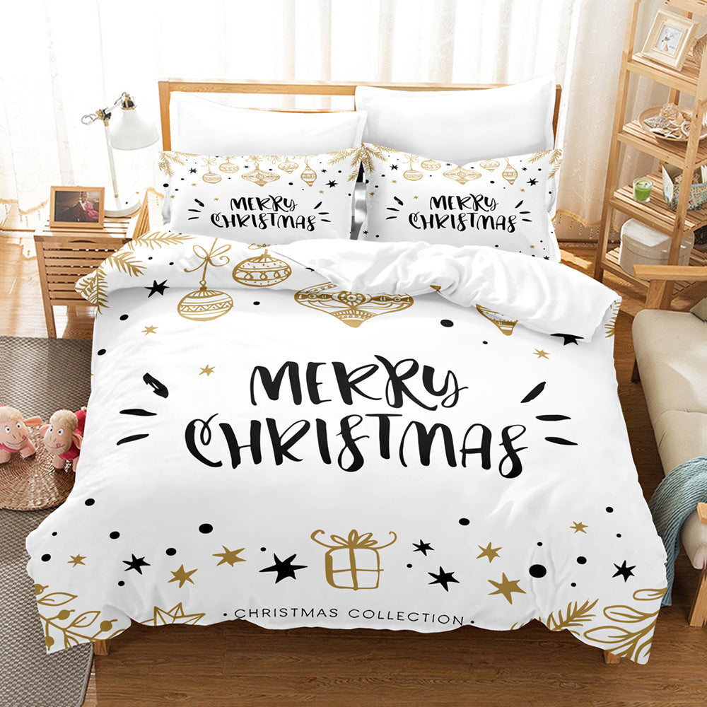 Brehn | Weihnachts Digital Bedrucktes Bettwäsche Set