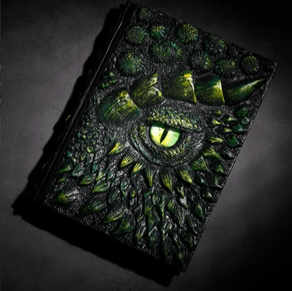 Brehn | Drachenauge 3D Prägung Journal - Handgefertigtes Harz Graviertes Notizbuch